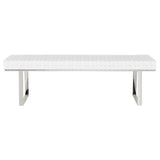 Karlee White Leather Occasional Bench