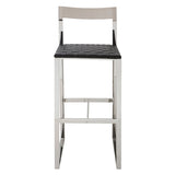 Camille Black Leather Counter Stool