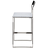 Camille White Leather Counter Stool