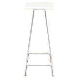 Kirsten White Leather Bar Stool