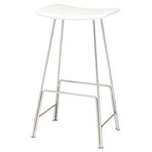 Kirsten White Leather Bar Stool