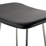 Kirsten Black Leather Bar Stool