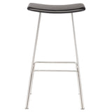 Kirsten Black Leather Bar Stool