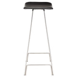 Kirsten Black Leather Bar Stool