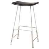 Kirsten Black Leather Bar Stool