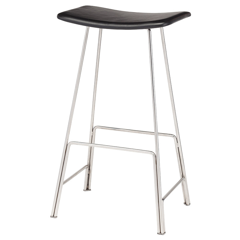 Kirsten Black Leather Counter Stool