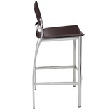 Lisbon Brown Leather Counter Stool