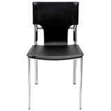 Lisbon Black Leather Dining Chair