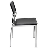 Lisbon Black Leather Dining Chair