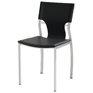 Lisbon Black Leather Dining Chair