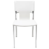 Lisbon White Leather Dining Chair