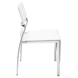 Lisbon White Leather Dining Chair