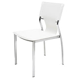 Lisbon White Leather Dining Chair