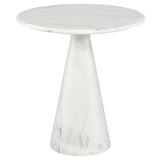 Claudio White Stone Side Table