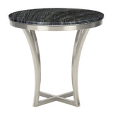 Aurora Black Wood Vein Stone Side Table