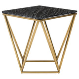 Jasmine Black Wood Vein Stone Side Table