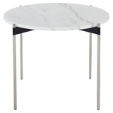 Pixie White Stone Side Table