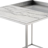 Corbett White Stone Side Table