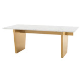 Aiden White Stone Dining Table