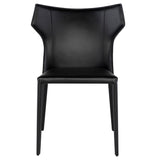 Wayne Black Leather Dining Chair