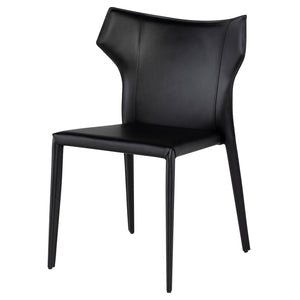 Wayne Black Leather Dining Chair