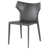 Wayne Dark Grey Leather Dining Chair
