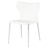Wayne White Leather Dining Chair