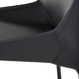 Delphine Dark Grey Leather Dining Chair
