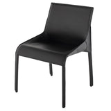 Delphine Black Leather Dining Chair