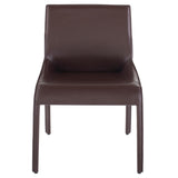 Delphine Brown Leather Dining Chair