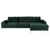 Colyn Emerald Green Fabric Sectional Sofa