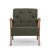 Eloise Hunter Green Tweed Fabric Occasional Chair
