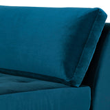 Janis Midnight Blue Fabric Seat Armless Sofa