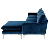 Anders Midnight Blue Fabric Sectional Sofa