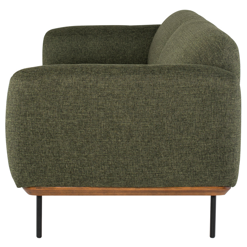 Benson Hunter Green Tweed Fabric Triple Seat Sofa