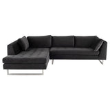 Janis Shadow Grey Fabric Sectional Sofa