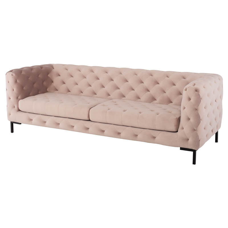 Tufty Blush Fabric Triple Seat Sofa