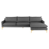 Anders Slate Grey Fabric Sectional Sofa