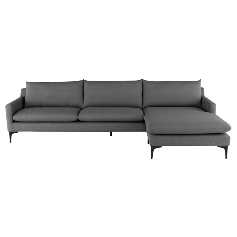 Anders Slate Grey Fabric Sectional Sofa