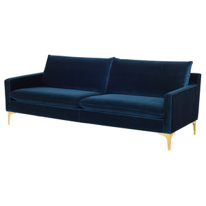 Anders Midnight Blue Fabric Triple Seat Sofa