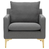 Anders Slate Grey Fabric Single Seat Sofa