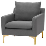 Anders Slate Grey Fabric Single Seat Sofa