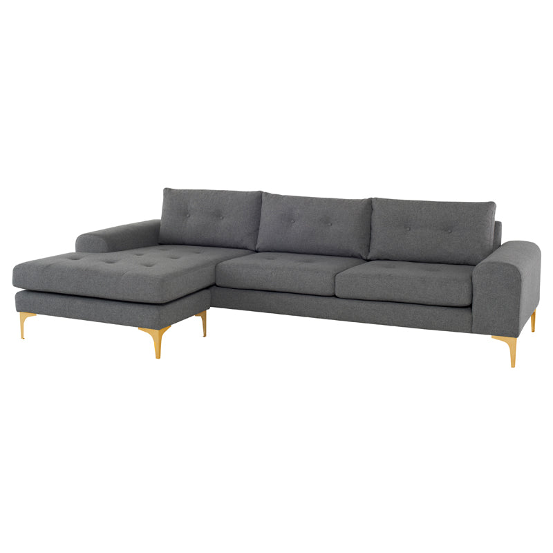Colyn Shale Grey Fabric Sectional Sofa
