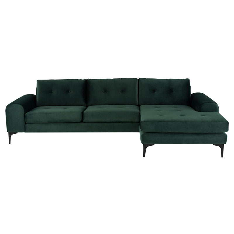 Colyn Emerald Green Fabric Sectional Sofa