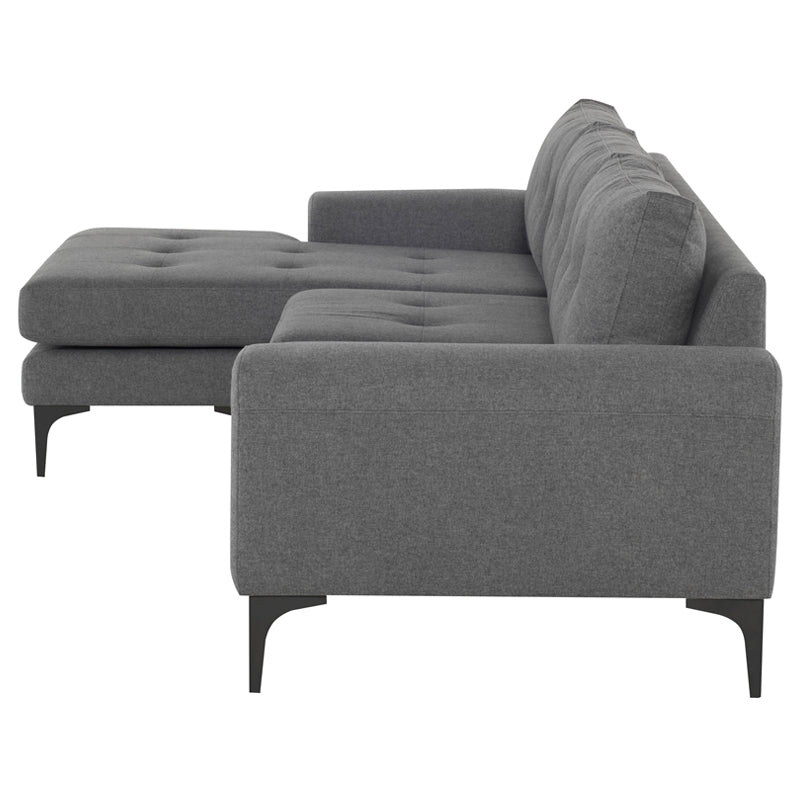 Colyn Shale Grey Fabric Sectional Sofa