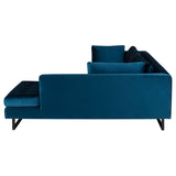 Janis Midnight Blue Fabric Sectional Sofa