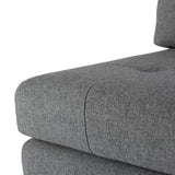 Janis Shale Grey Fabric Seat Armless Sofa