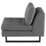 Janis Shale Grey Fabric Seat Armless Sofa