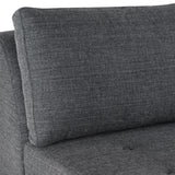 Janis Dark Grey Tweed Fabric Seat Armless Sofa