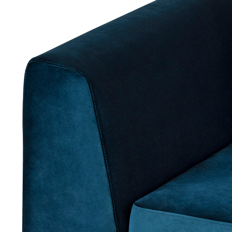 Matthew Midnight Blue Fabric Sectional Sofa